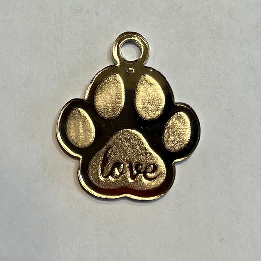 Dog Paw Print Keychain Charm