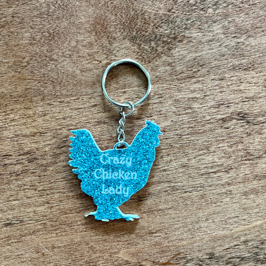 Crazy Chicken Lady Keychain